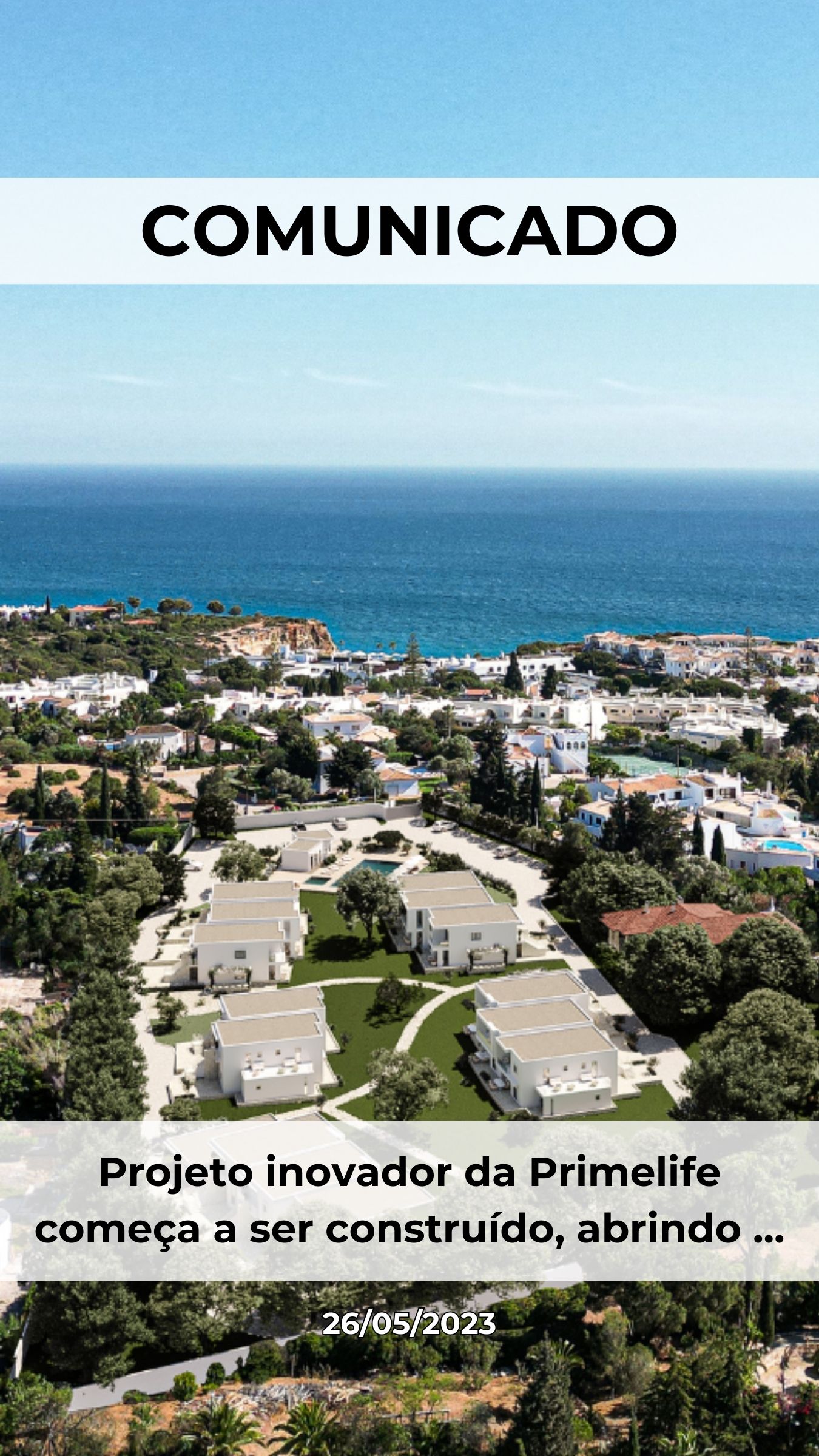 Projeto Inovador da Primelife começa a ser construído, abrindo caminho para um luxuoso resort numa localização privilegiada