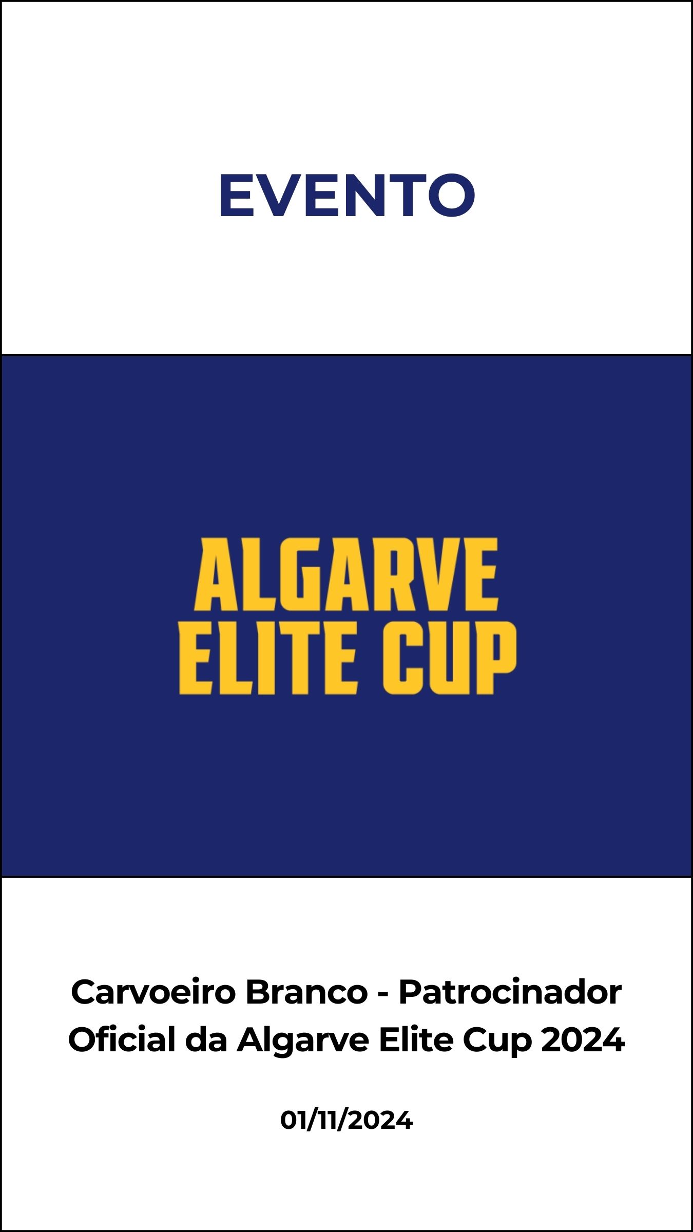 Carvoeiro Branco - Patrocinador Oficial da Algarve Elite Cup 2024