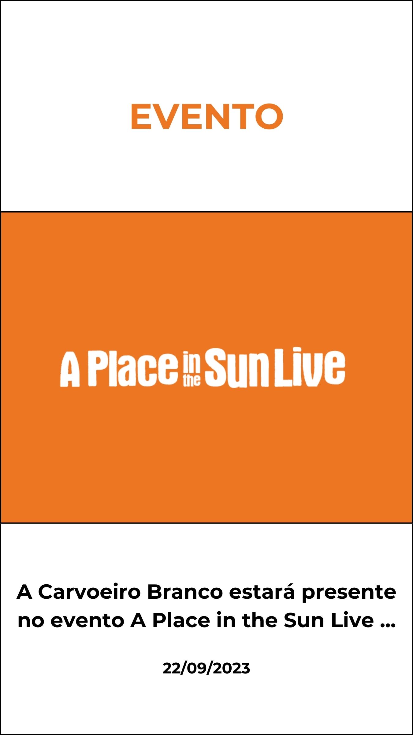 A Carvoeiro Branco estará presente no evento A Place in the Sun Live, no NEC de Birmingham, de 22 a 24 de setembro.