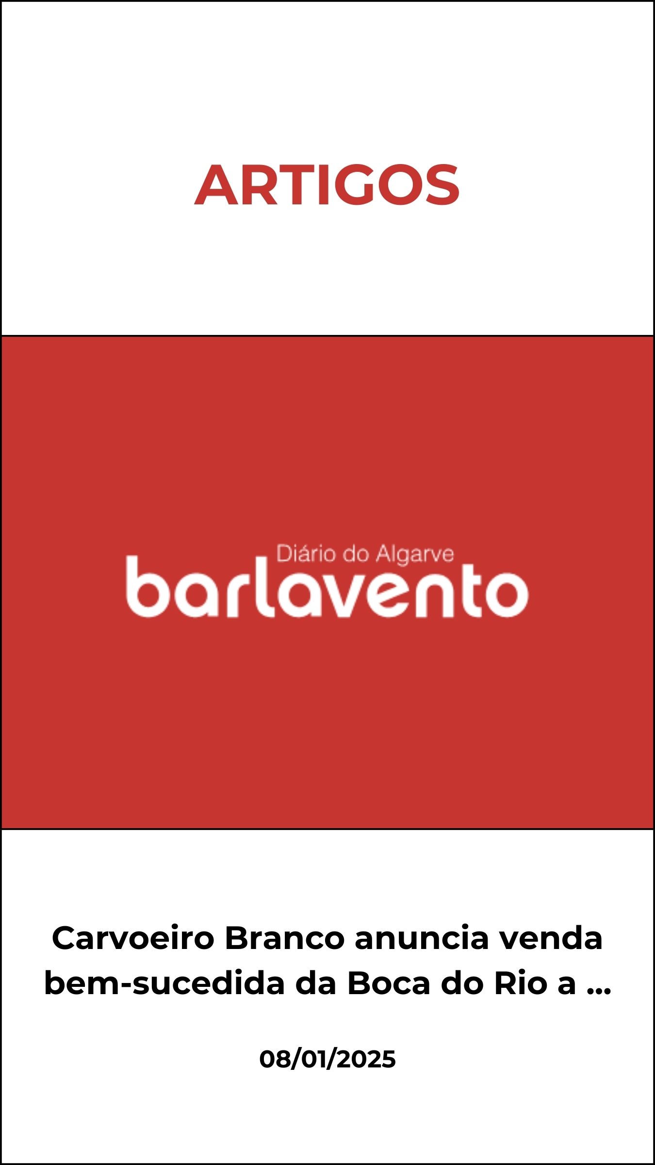 Carvoeiro Branco anuncia venda bem-sucedida da Boca do Rio a Vila do Bispo